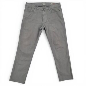 Faherty Pants Mens 34x30 Gray Slim Straight Organic Cotton Stretch Casual EUC